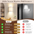 Battery Operated Wall Sconce Set of Two: 10000mAh Wireless Wall Light - Image 6