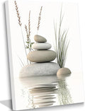 KBIERQN Zen Stone Canvas Wall Art Stacked Stones in Water Poster Print Tranquil by KBIERQN