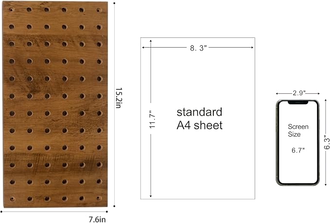 Brown Wood Pegboard Modular Display Wooden Pegboard Combination Wall Organizer - Image 6