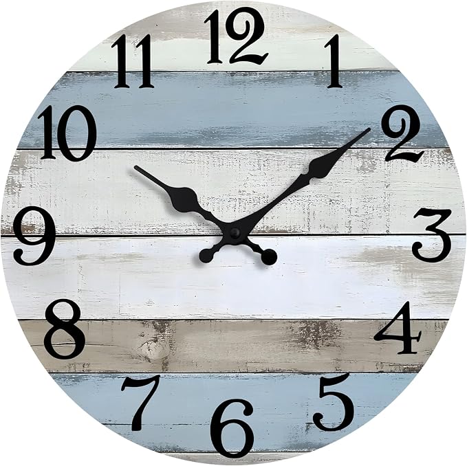 JoFomp 14 Inch Wall Clocks Battery Operated, Silent Non Ticking Wall Clock Wood by JoFomp
