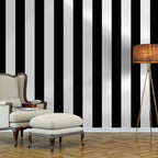Guvana Striped Peel and Stick Wallpaper Black and White Self-Adhesive Wallpaper by Guvana