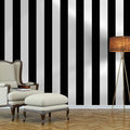 Guvana 472.4"x17.7" Striped Peel and Stick Wallpaper Black and White by Guvana