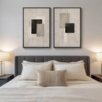 Large Framed Neutral Abstract Wall Art - Image 4