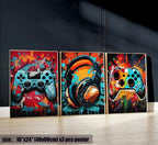 PPV 3Pcs Cool Gaming Wall Art Retro Video Game watercolor Posters Pictures - Image 5