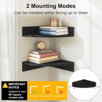 Alsonerbay Black Corner Shelf Wall Mount, Rustic Wood Shelves - Image 5