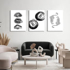 BOKPEN Trendy Black and White Leopard Canvas Wall Art, Funky Y2k Lucky 8 Ball - Image 2