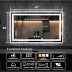 LED Vanity Mirror, 48x30 Inch Gradient Front and Backlit LED Mirror - Image 2