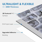 COMSTICKC 3D Gray Stone Wall Panel Peel and Stick, DIY Lightweight PVC Stone - Image 4