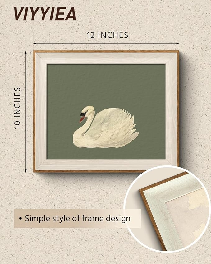 VIYYIEA Framed Wall Art for Living Room, Swan Canvas Prints, Animals Painting - Image 2