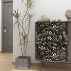 Laatse Vintage Wallpaper Peel and Stick Black Floral Wallpaper 17.5'' x 393'' - Image 2