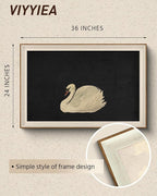 VIYYIEA Framed Wall Art for Living Room, Swan Art Canvas Prints, Vintage Home - Image 2