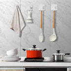 Fotosnow White Adhesive Towel Hooks: 15LB Heavy Duty Wall Hooks Stick on Shower - Image 4