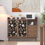 Extra Long Vintage Gold Wallpaper, 17.5" x 393" Classic Black and Gold Floral - Image 4