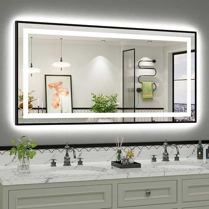 60x30 Inch LED Bathroom Mirror by Briivuemodernmirrors