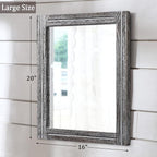 AAZZKANG Rustic Mirror Wood Framed Wall Mirrors Large 20"x16" Rectangle - Image 2