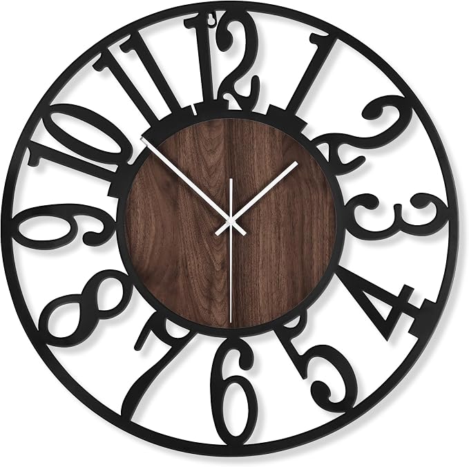 LEIKE Extra Large Wall Clocks, Silent Little Ticking, Battery Operated Vintage - Image 9