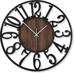 LEIKE Large Wall Clocks, Non Ticking, Battery Operated Small Vintage Round - Image 8