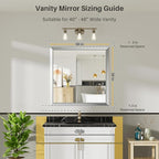 36x36 Inch Brushed Silver Bathroom Mirror - Image 2