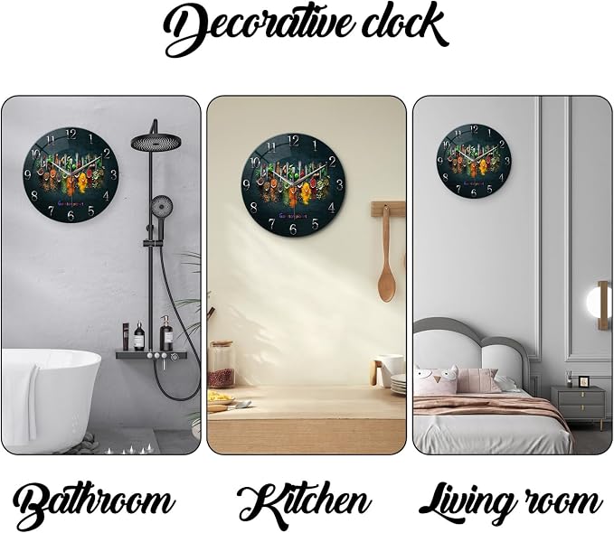 Kitchen Wall Clocks Battery Operated 14 Inches Glass Decorative Clocks - Image 2