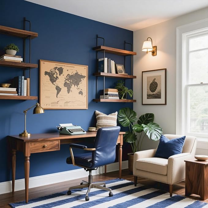 Yancorp 16"x120" Matte Gray Blue Peel and Stick Wallpaper Removable Contact - Image 2