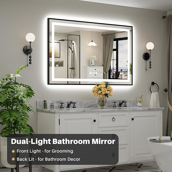 55x36 Inch LED Bathroom Mirror - Image 3