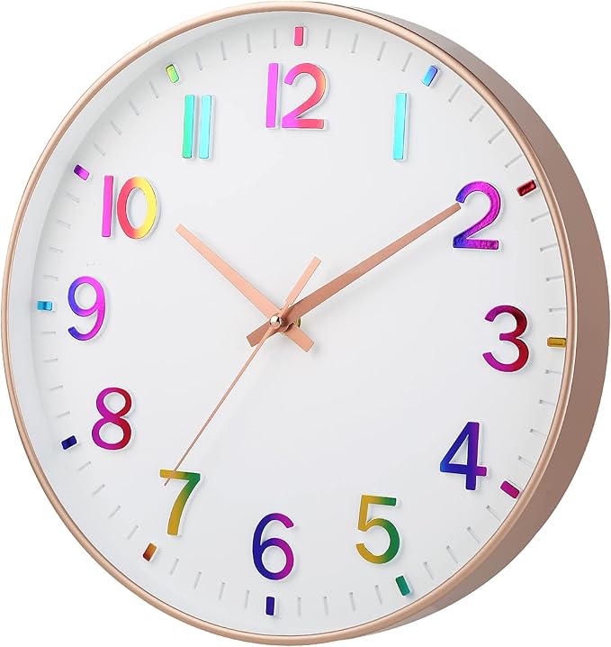 HZDHCLH Kid Wall Clocks Battery Operated, 12 inch Silent Non Ticking Modern - Image 3