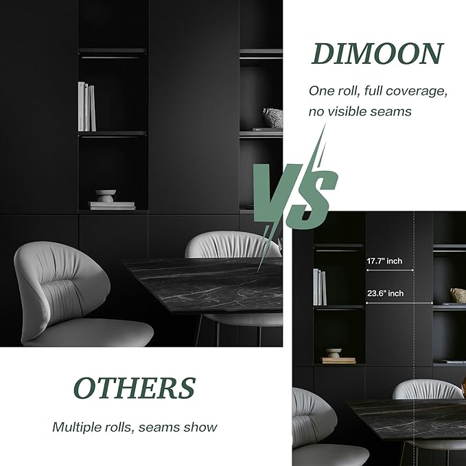 Dimoon 118''x23.6'' Peel and Stick Wallpaper Black Contact Paper - Image 4