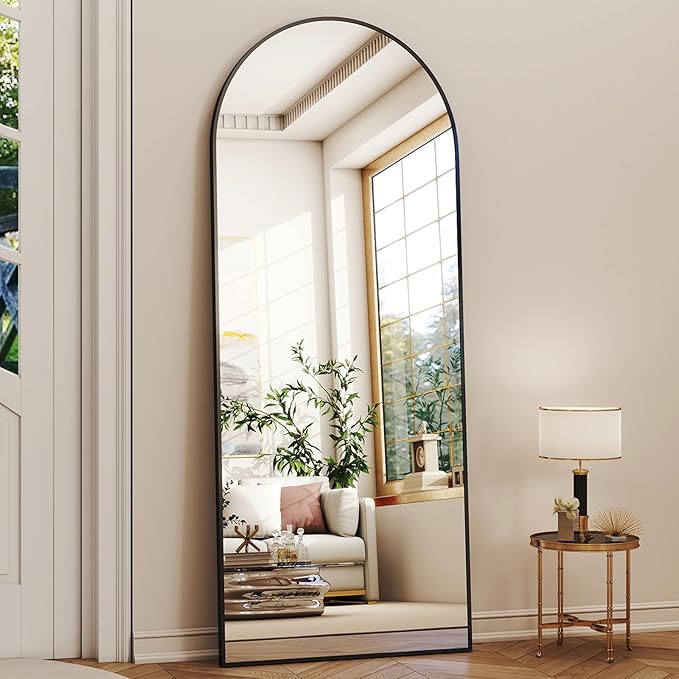 XRAMFY 56"x21" Arched Full Length Mirror Floor Mirrors - Image 2
