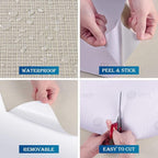 FunStick 24"x200" Thick Beige Peel and Stick Wallpaper - Image 4