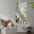 JEOYOO Full Length Wall Mirror Tiles, Frameless Full Body Mirror Tiles - Image 6