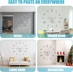 Junkin 3D Large Frameless DIY Wall Clock Modern Decor Family Quote Wall - Image 6