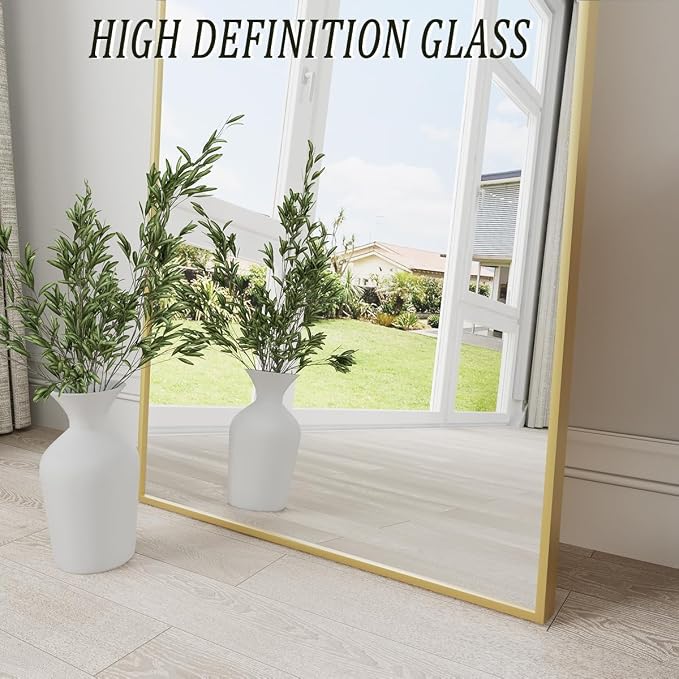 Dewfig Arched Gold Full Length Mirror, Full Body Mirror - Image 6