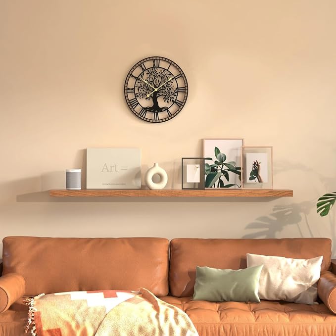 Micasso Wall Clocks Battery Operated: 15Inch Farmhouse Tree of Life Metal - Image 4