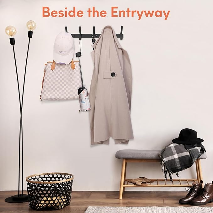 Optish Coat Rack Wall Mount, Coat Hook Wall Mount, Wall Hooks - Image 6