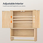 HOOBRO Fluted Medicine Cabinet, Farmhouse Bathroom Wall Cabinet - Image 6