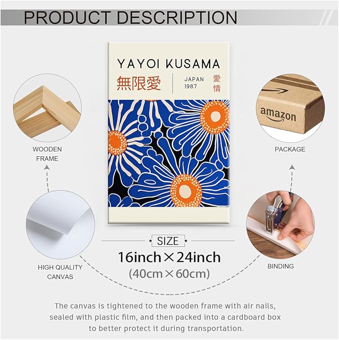 Yayoi Kusama Print Vintage Japanese Wall Art Abstract Yayoi Kusama Poster - Image 2