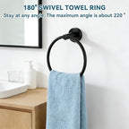 5-Piece Matte Black Bathroom Accessories Set, 24-Inch Wall-Mounted Towel Bar - Image 7
