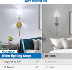 NIORSUN 25.4 inch Battery Operated Wall Sconce Set of 2, 9 Colors Wireless - Image 8