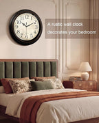 Vintage Wall Clock 16 Inch Quartz Silent Non-Ticking Analog Clock Battery - Image 7