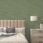 Tempaper Textured Green Horizontal Faux Grasscloth Removable Peel and Stick - Image 2