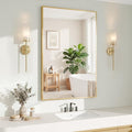 Koonmi Gold Rectangle Wall Mirror, 20x30 Inch Bathroom Mirror, Aluminum Frame by KOONMI