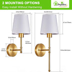 Depuley Battery Operated Wall Sconce: Set of 2 19.99" Wireless Wall Lights - Image 8
