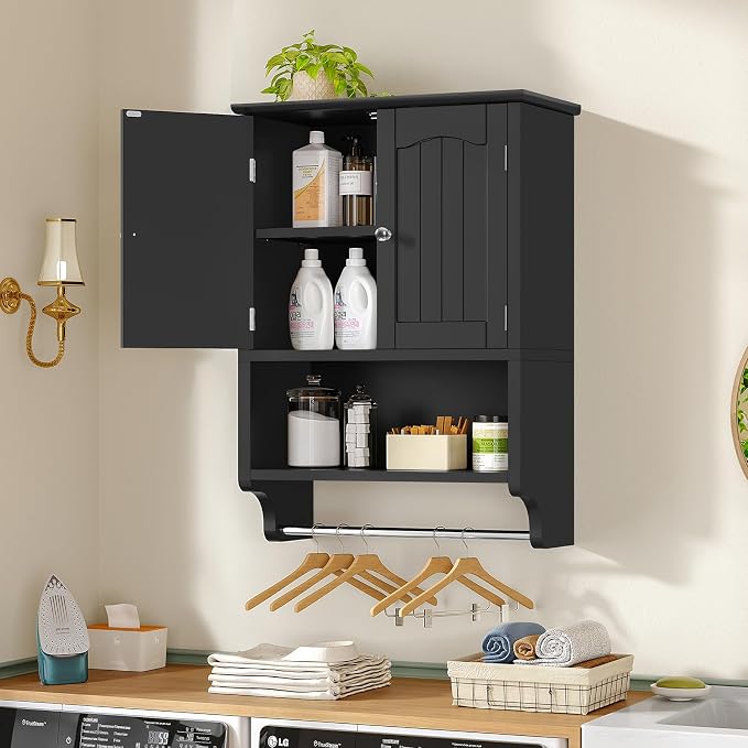 TEENFON Medicine Cabinet with Adjustable Shelves and Towel Rack, Bathroom Wall - Image 5