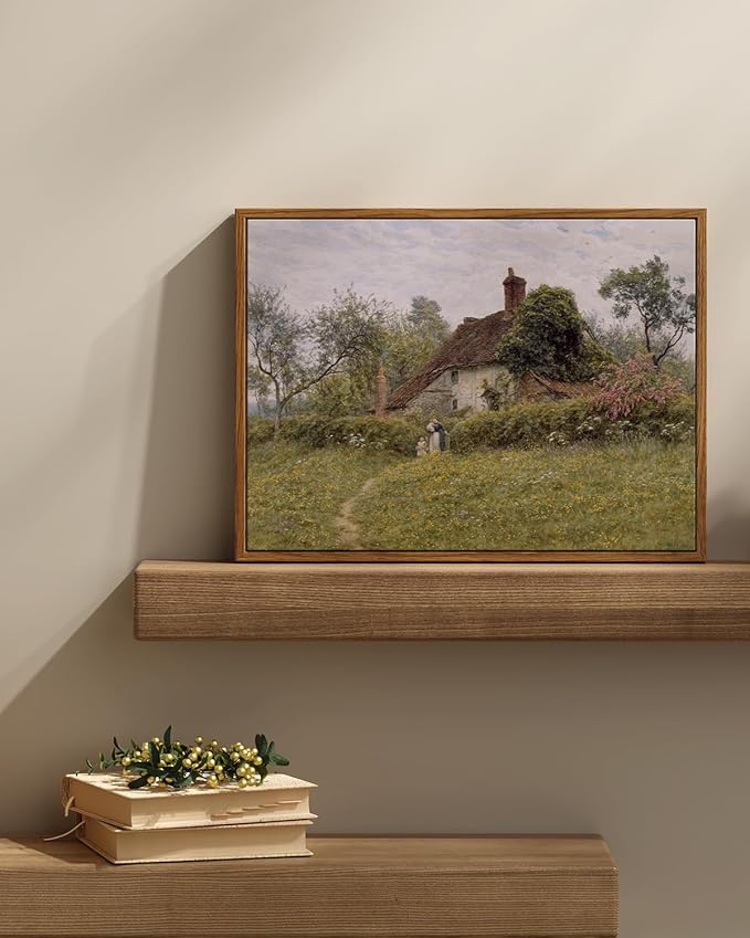 InSimSea Framed Canvas Wall Art Vintage Decor, Landscape Art Prints, Old - Image 2