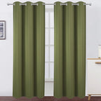 LEMOMO Blackout Curtains 38 x 84 inch/Olive Green Curtains Set of 2 by Lemomo