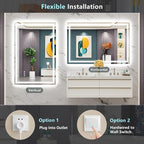 48x28 LED Bathroom Mirror with Lights, Backlit and Front Lit Anti-Fog Lighted - Image 6