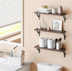YGEOMER Brown Floating Shelves for Wall, 16.5 Inch Farmhouse Wall Shelves for - Image 6