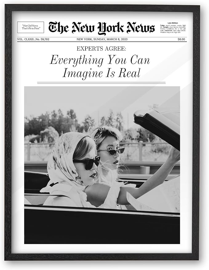 iHery Premium Natural Black OAK Wood 16x20in Everything You Can Imagine Is Real by iHery