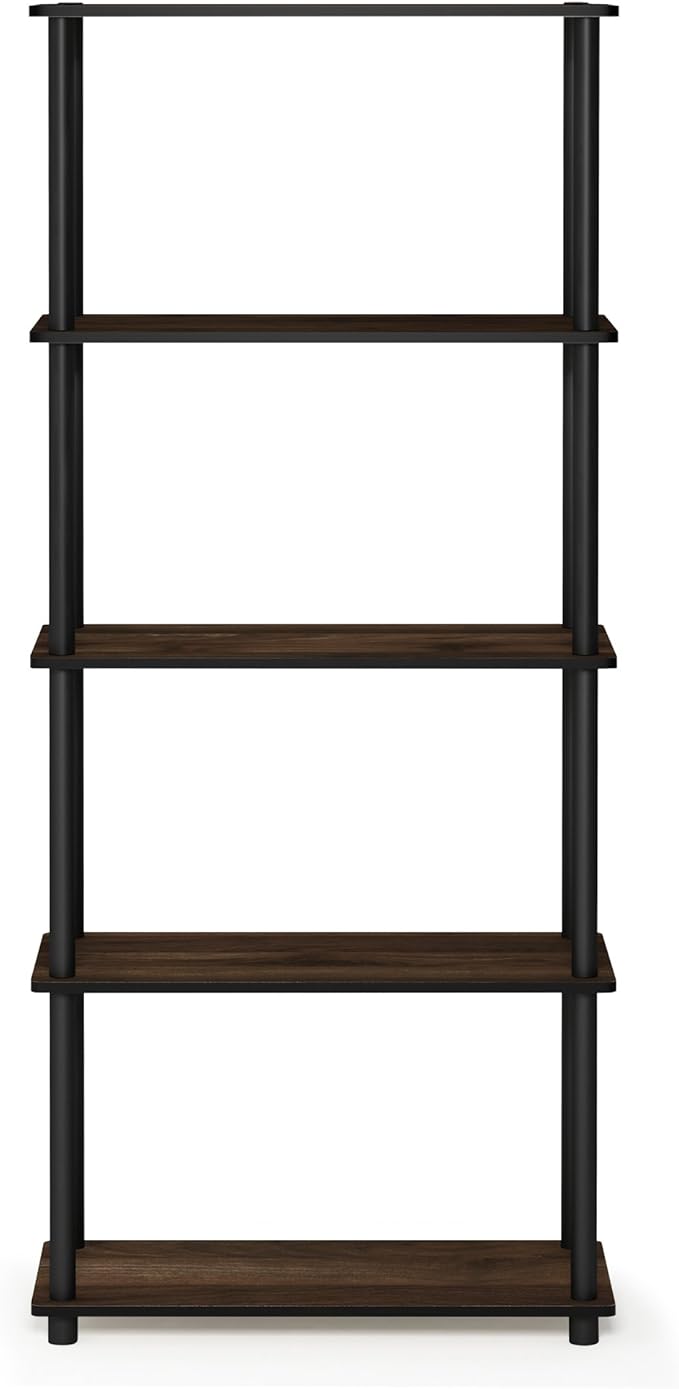 Furinno TURN-N-TUBE Storage Shelves, 5-Tier Book Shelf, Corner Shelf, Toolless - Image 6