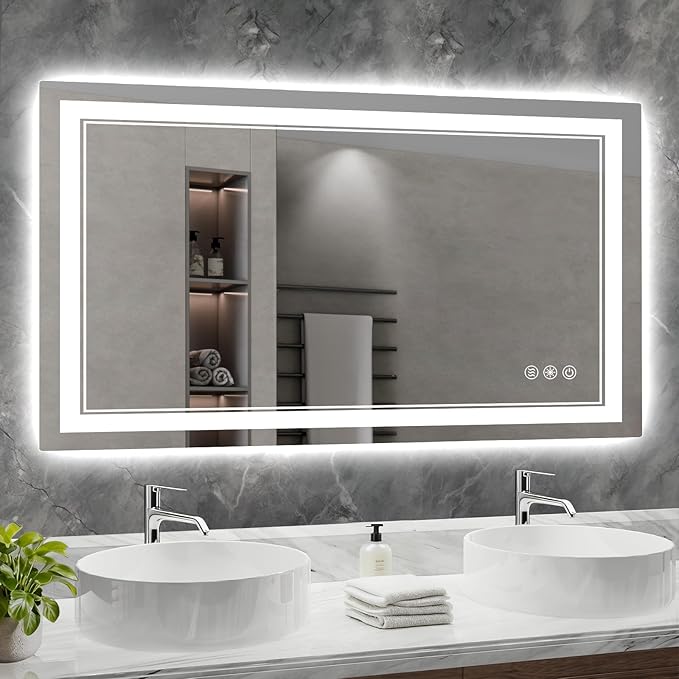 55x30 Inch LED Bathroom Mirror by Wedhouc